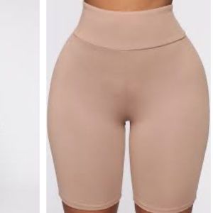 Taupe fashionnova biker shorts